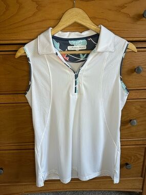 Pebble Beach Performance Women Golf Sleeveless Polo L Athleisure Country Club
